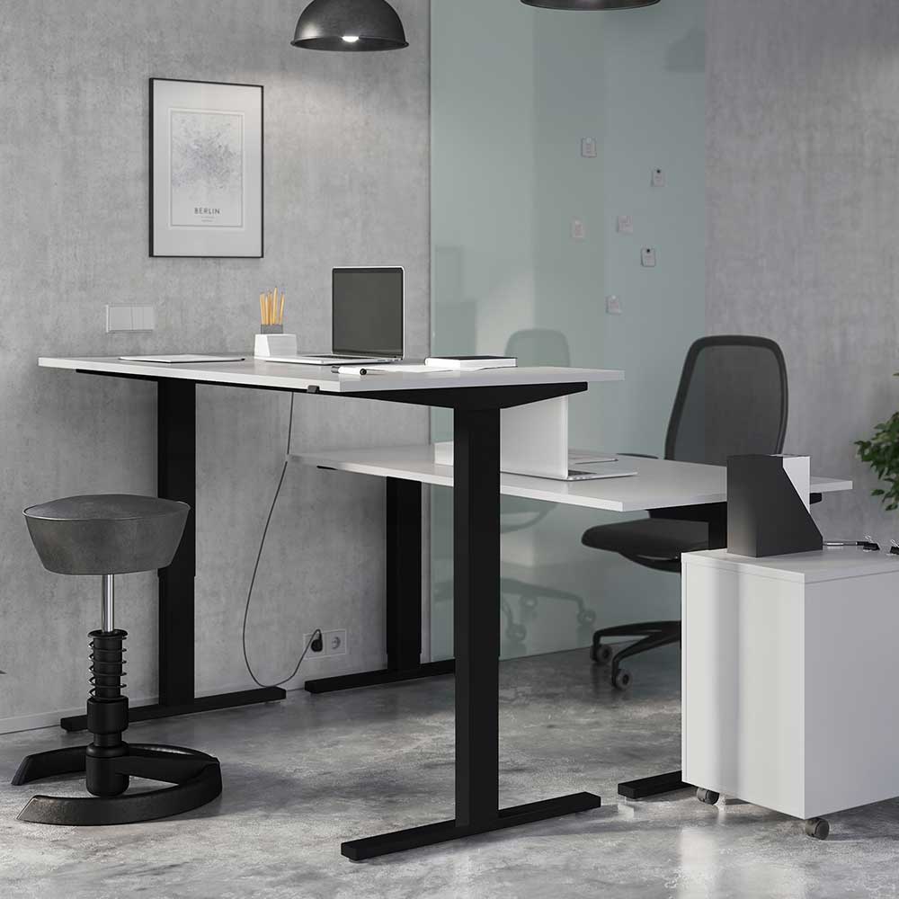 Büro Schreibtisch in Lichtgrau & Schwarz - Ofledio