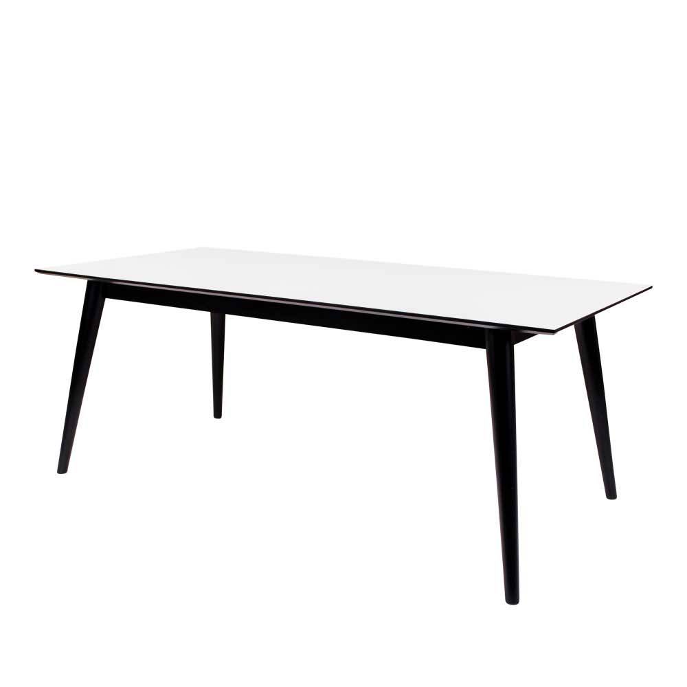 Verlängerbarer Esszimmer Tisch in Weiß & Schwarz - Ilagra