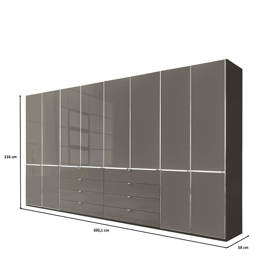 8-türiger Schlafzimmerschrank 394 cm breit - Madita