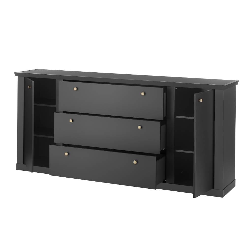 Modern Country Sideboard in Mattschwarz - Lulumo