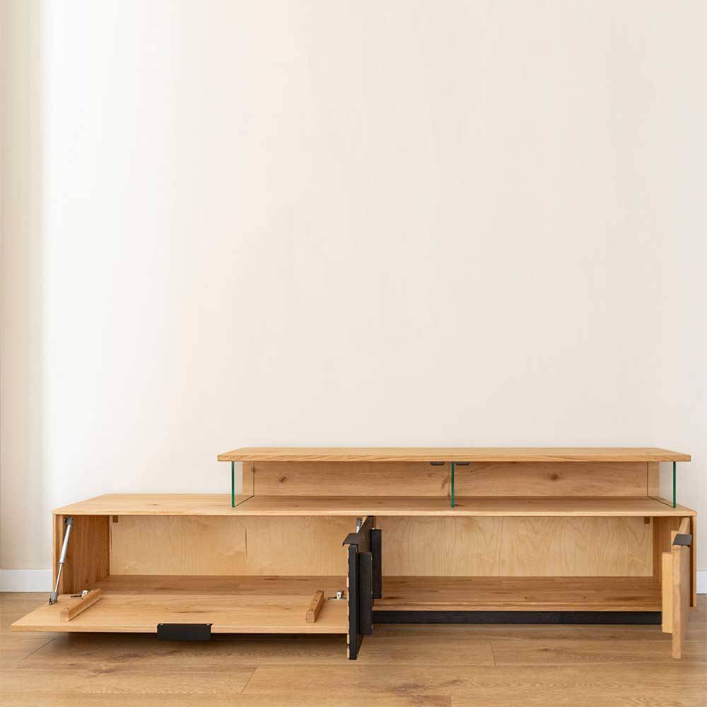TV Lowboard mit LED aus Eiche Massivholz - Eribella