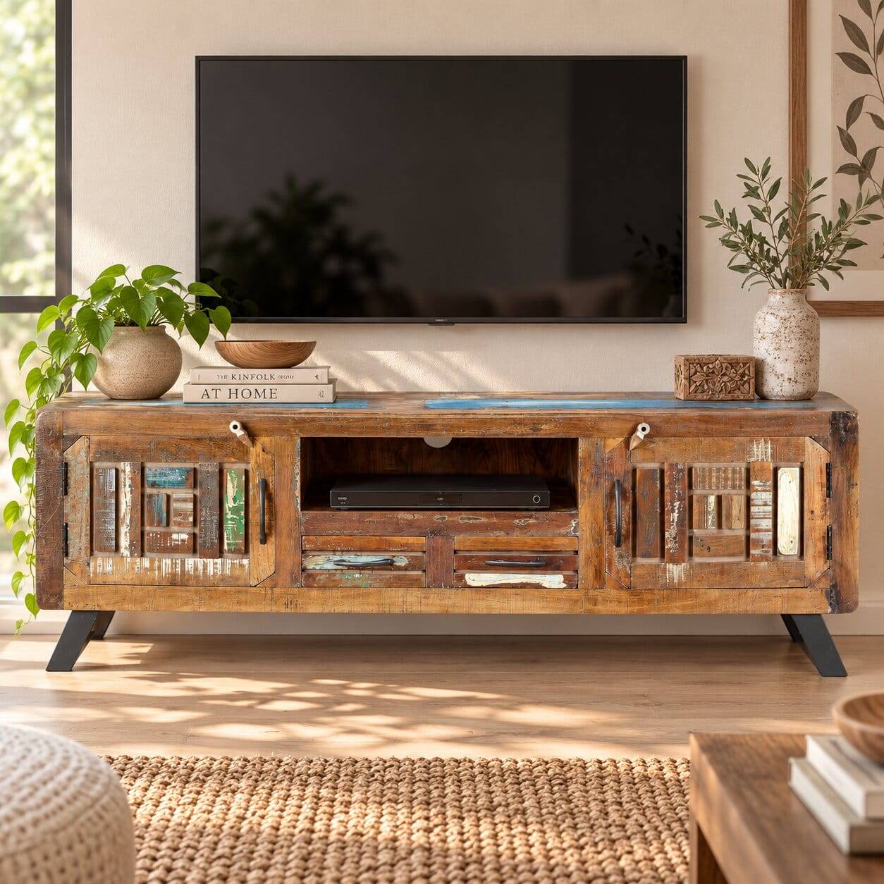 Shabby Chic TV Lowboard aus Recyclingholz - Tunar