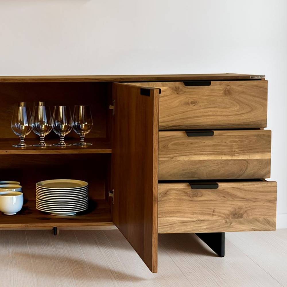 Kombi-Sideboard aus Akazie Massivholz - Sharmota