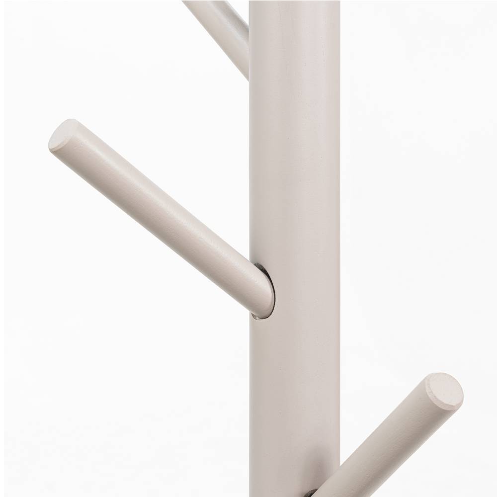 Standgarderobe aus Gummibaumholz in Taupe - Moore