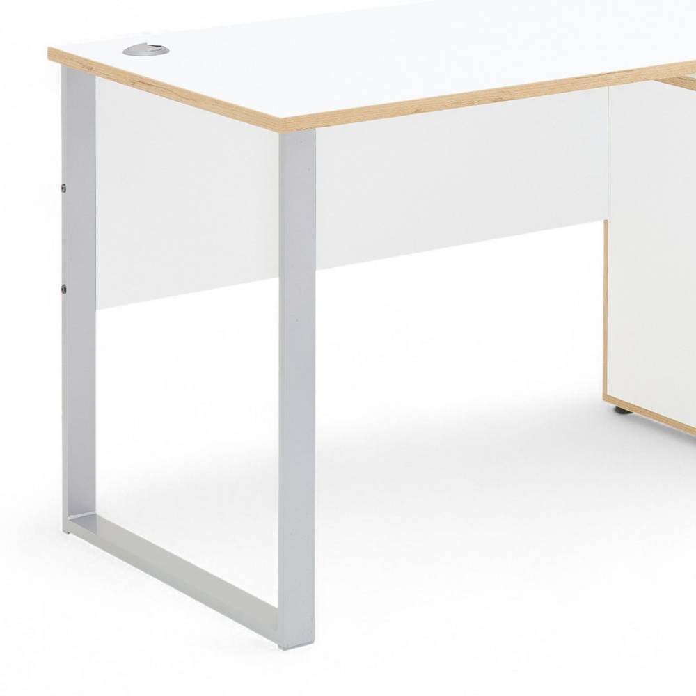Schreibtisch mit Schubladen in Weiß - Anesto