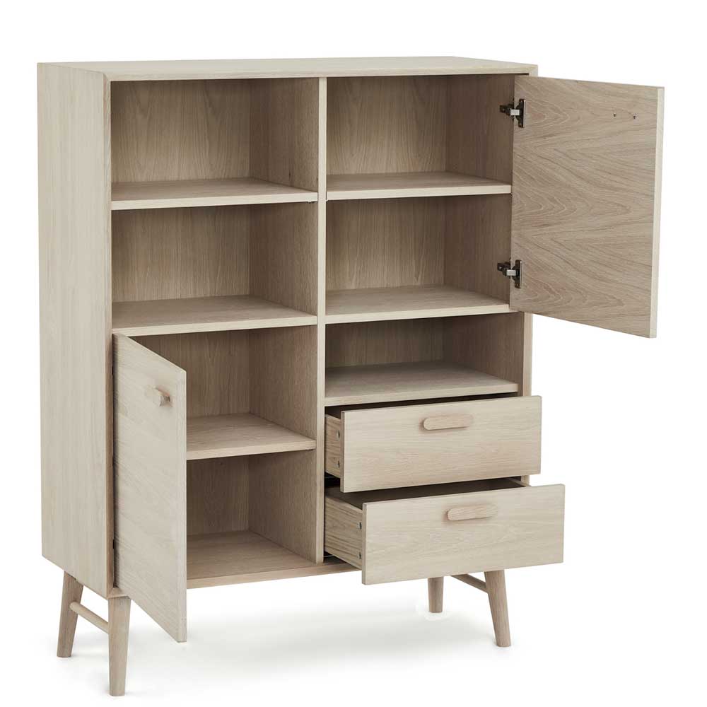 Skandi Highboard in Eiche Weiß - Lametla
