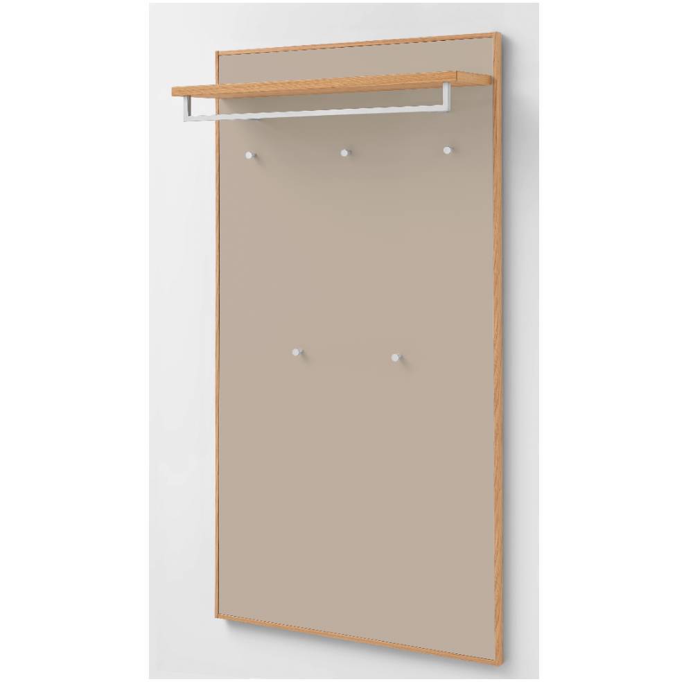 Wandgarderobe in Beige und Eiche Bianco - Nova
