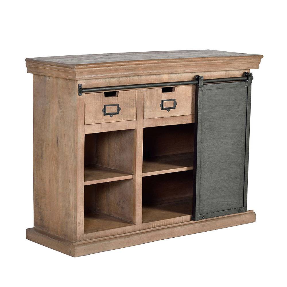 Industrial Chic Kommode aus Mangobaum Massivholz - Jantonia