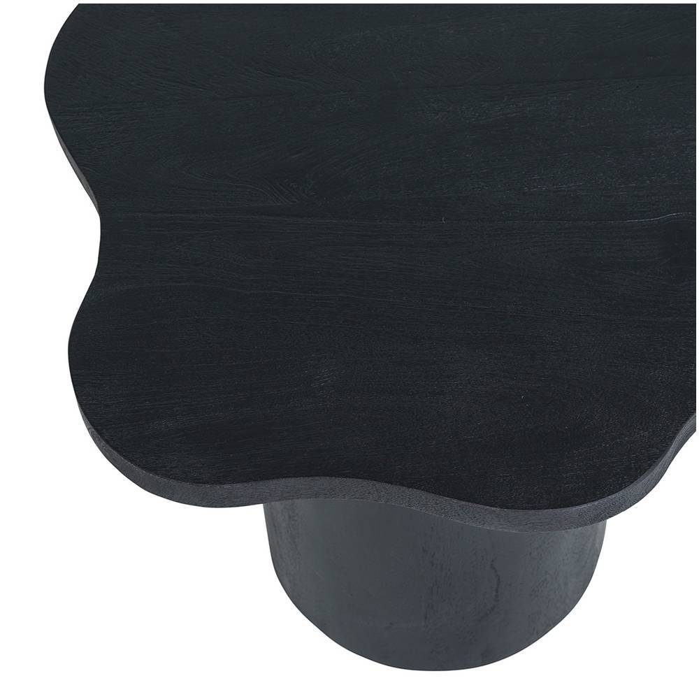Organisch geformte schwarze Holz-Tischplatte mit Maserung des Beistelltisches – Nizina