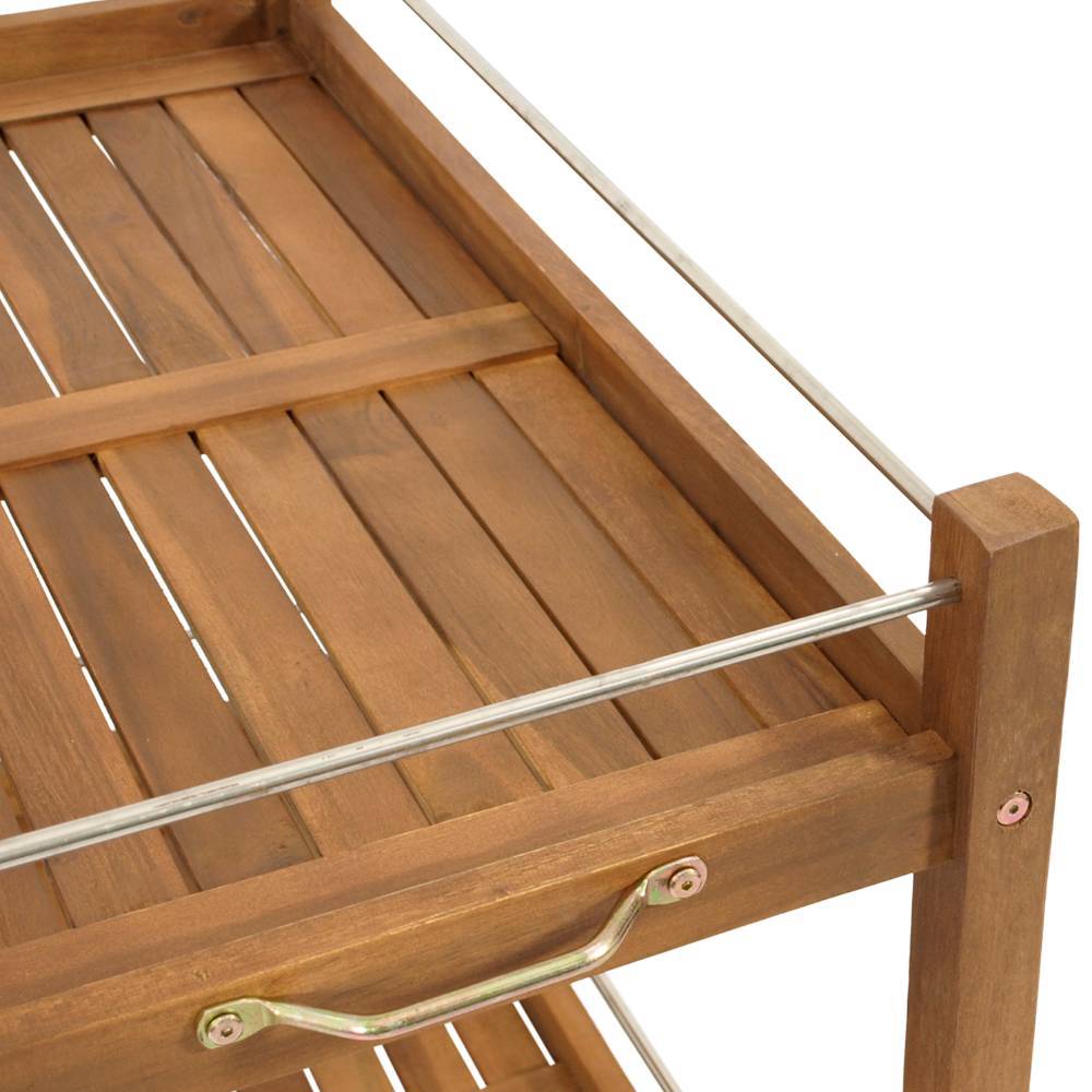 Outdoor-Servierwagen aus Akazie Massivholz - Bastian