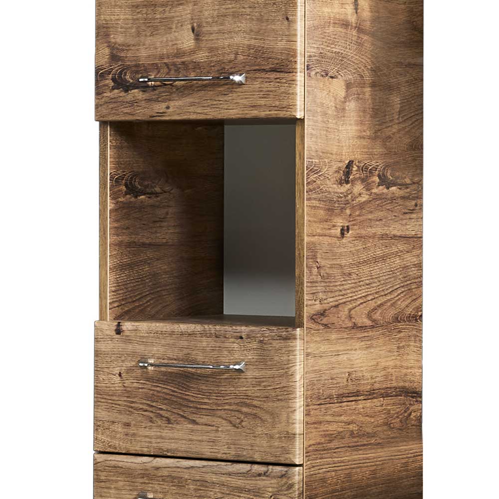 Hängender Bad-Hochschrank mit Metallgriffen - Miss X