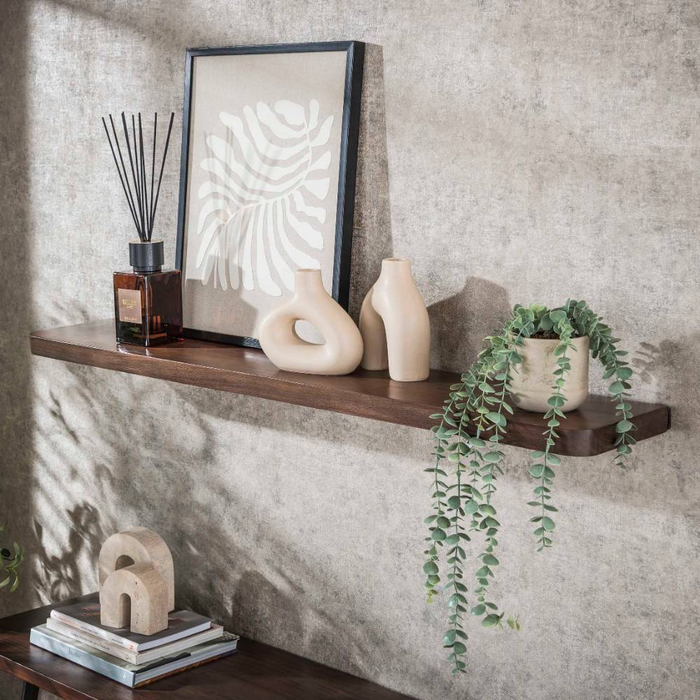 120cm Wandboard aus Akazie Massivholz in Braun - Emila