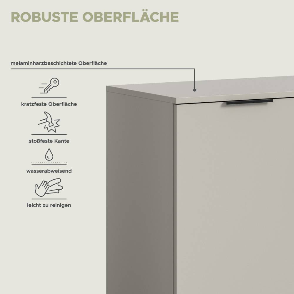 Robuste, kratzfeste und wasserabweisende Oberfläche der Wohnzimmer Anbauwand – Ostinia