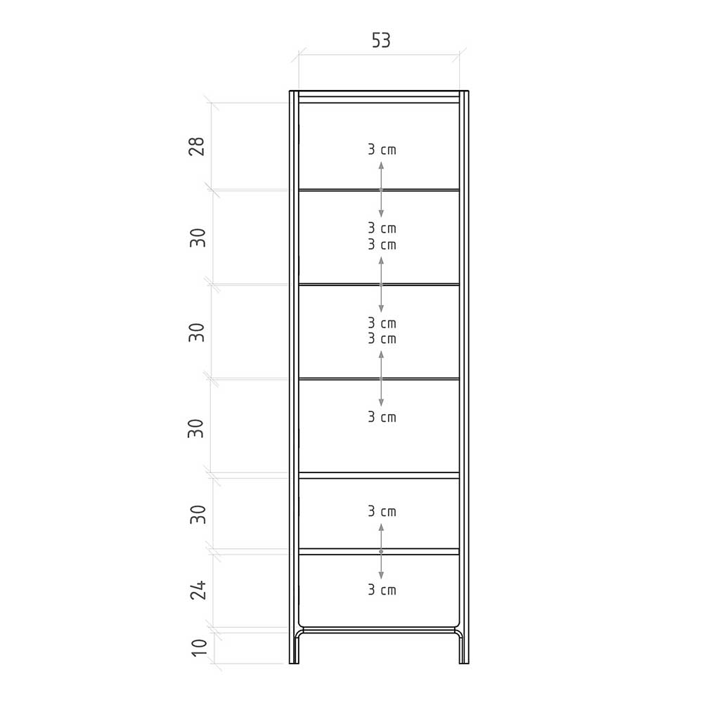 Wildeiche Vitrine in modernem Design - Laida