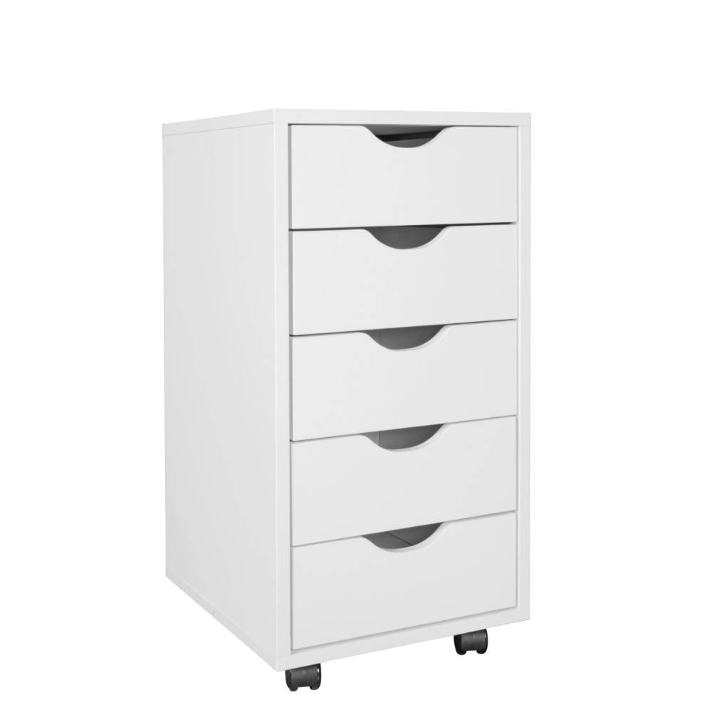 Schreibtisch Rollcontainer in Weiß - Halvona
