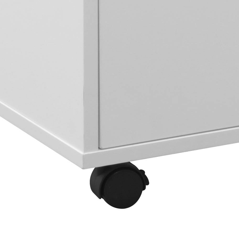 Weißer Wohnzimmer-Couchtisch auf Rollen - Filipeo