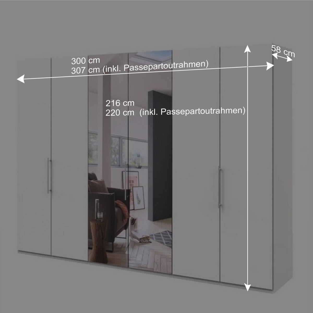 Kleiderschrank mit platzsparenden Falttüren - Donpiave I