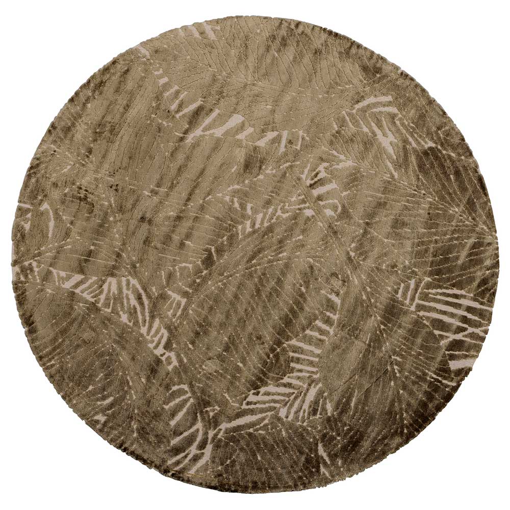 Brauner Teppich mit Blätter Muster - Ciarto