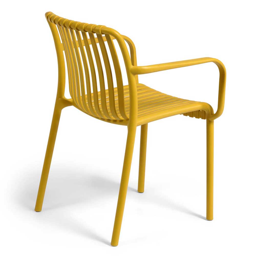 Gartenstühle in Gelb mit Armlehnen - Laspezia (4er Set)