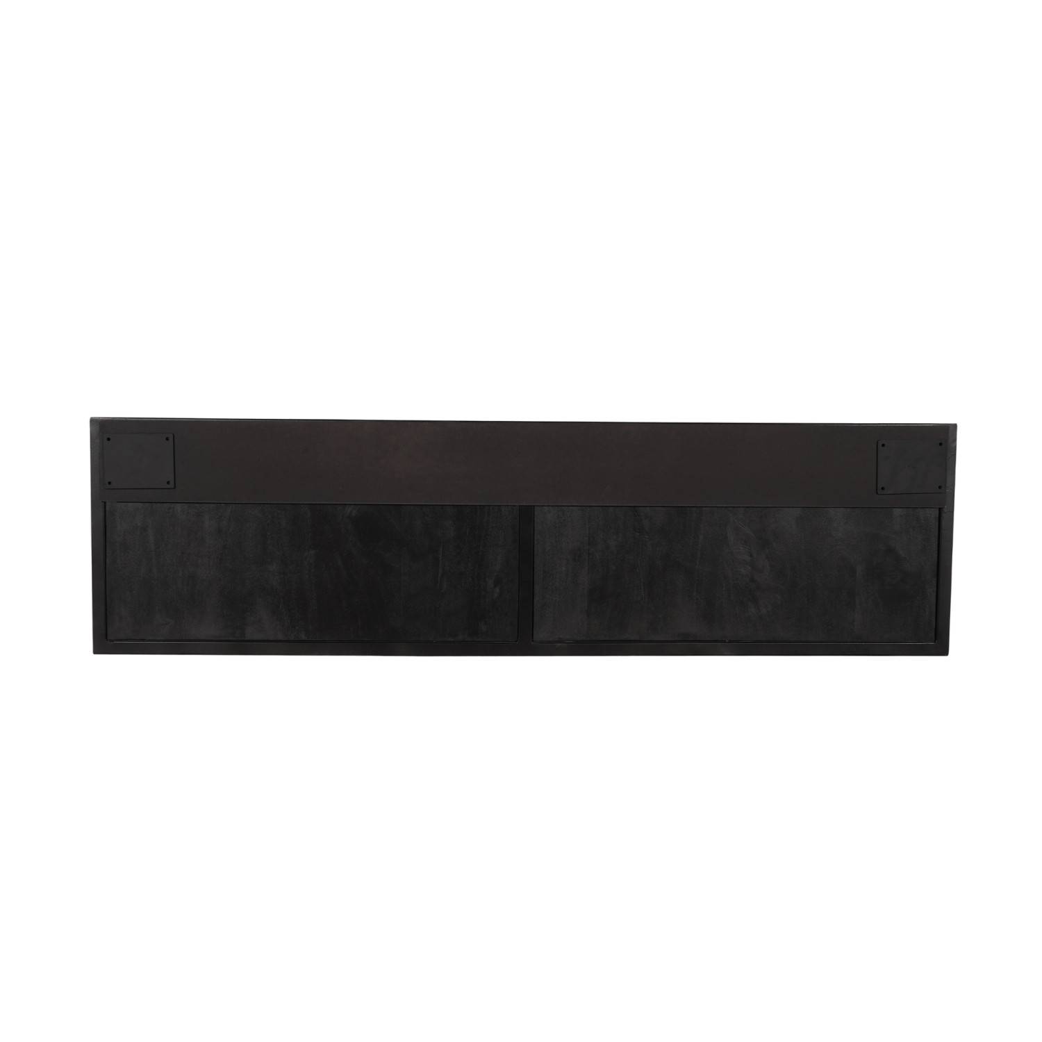 Schwarzes TV Lowboard aus schwarz lackiertem Mangoholz - Lida I