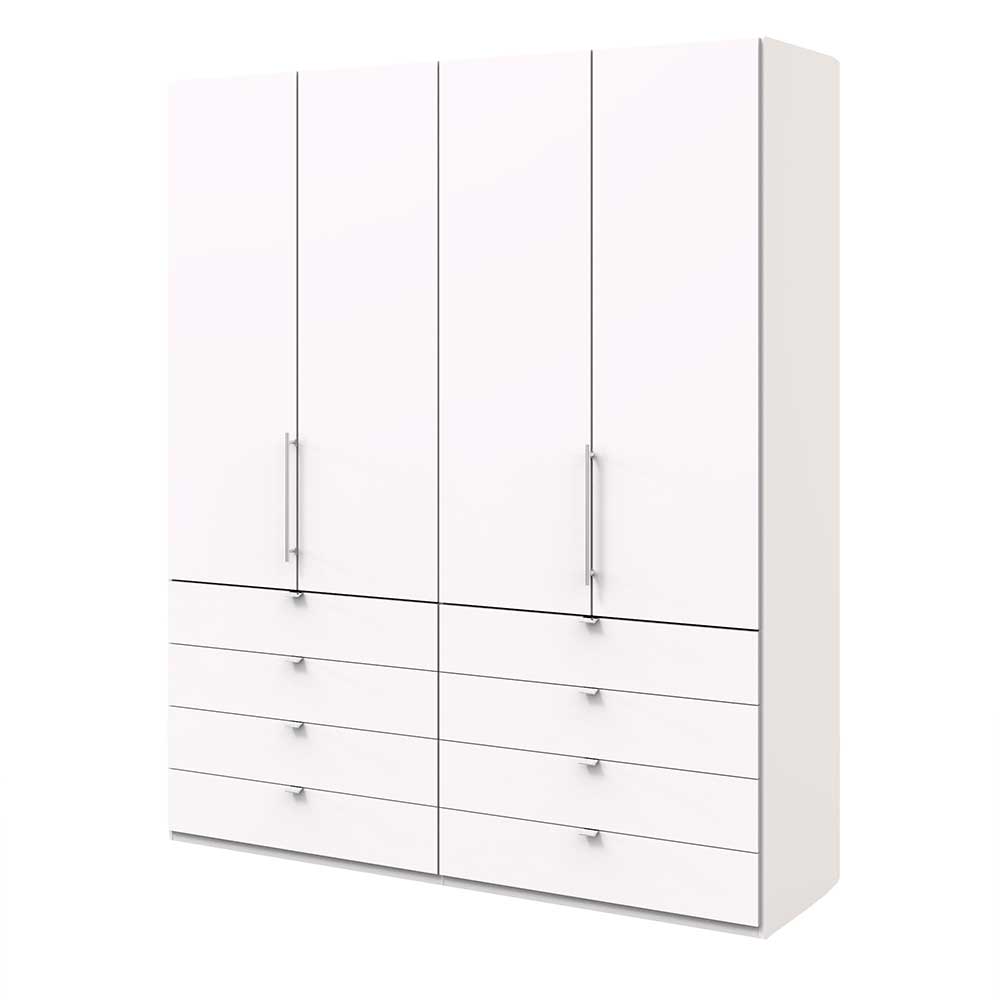 Weißer Kombi-Kleiderschrank mit acht Schubladen - Donpiave