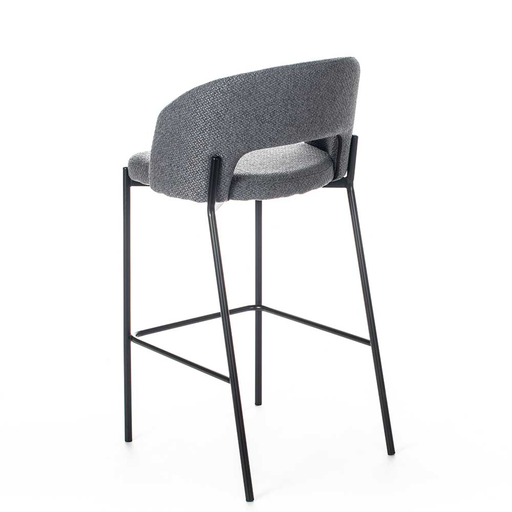 Graue Barstühle mit 64 cm Sitzhöhe - Ledicato (2er Set)