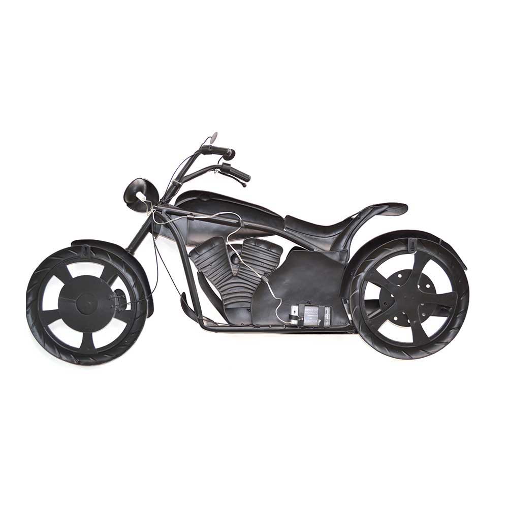 Metall Wandbild Motorrad 3D mit Licht Richmond in Rot Schwarz