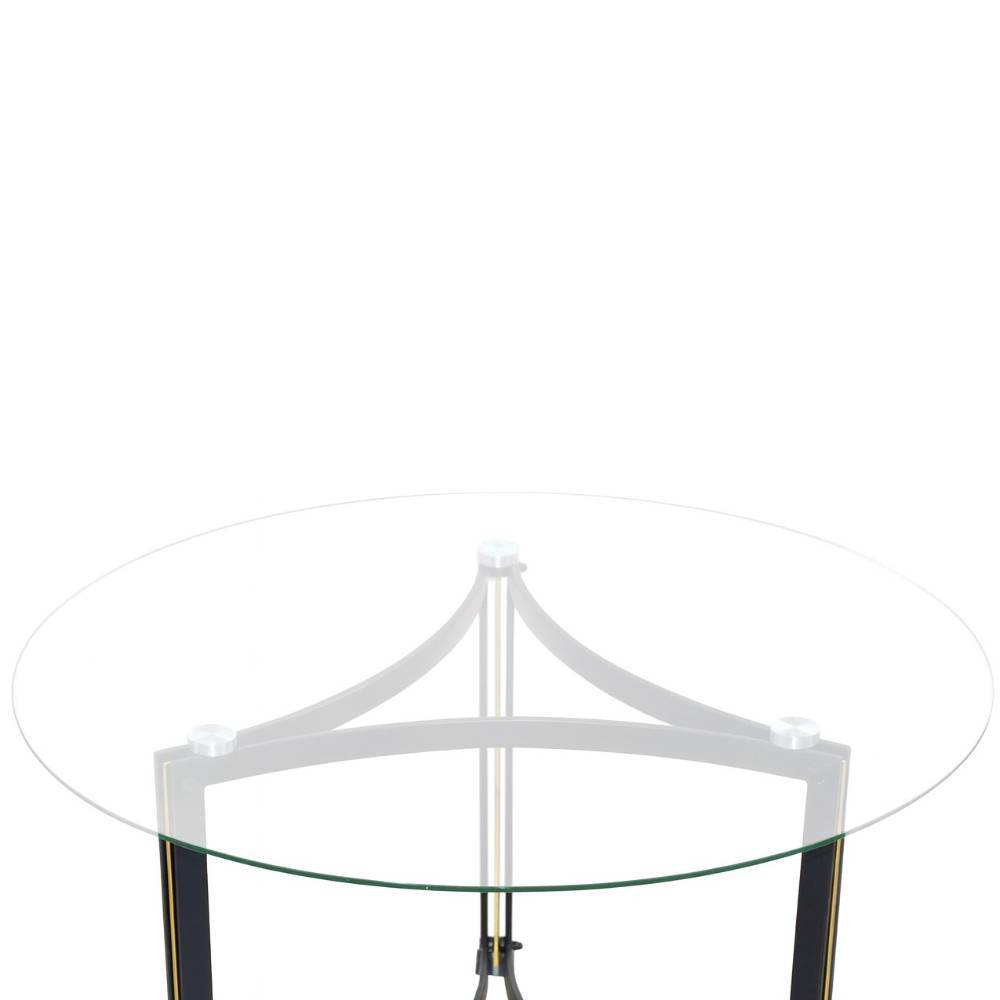 Design-Wohnzimmertisch mit runder Glasplatte - Gransov