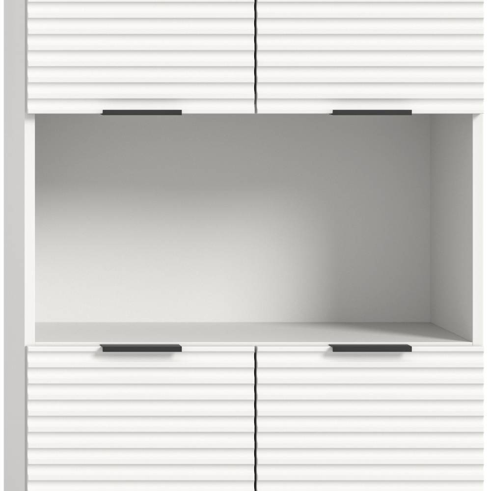 Badezimmer-Hochschrank in Weiß Schwarz - Benedict