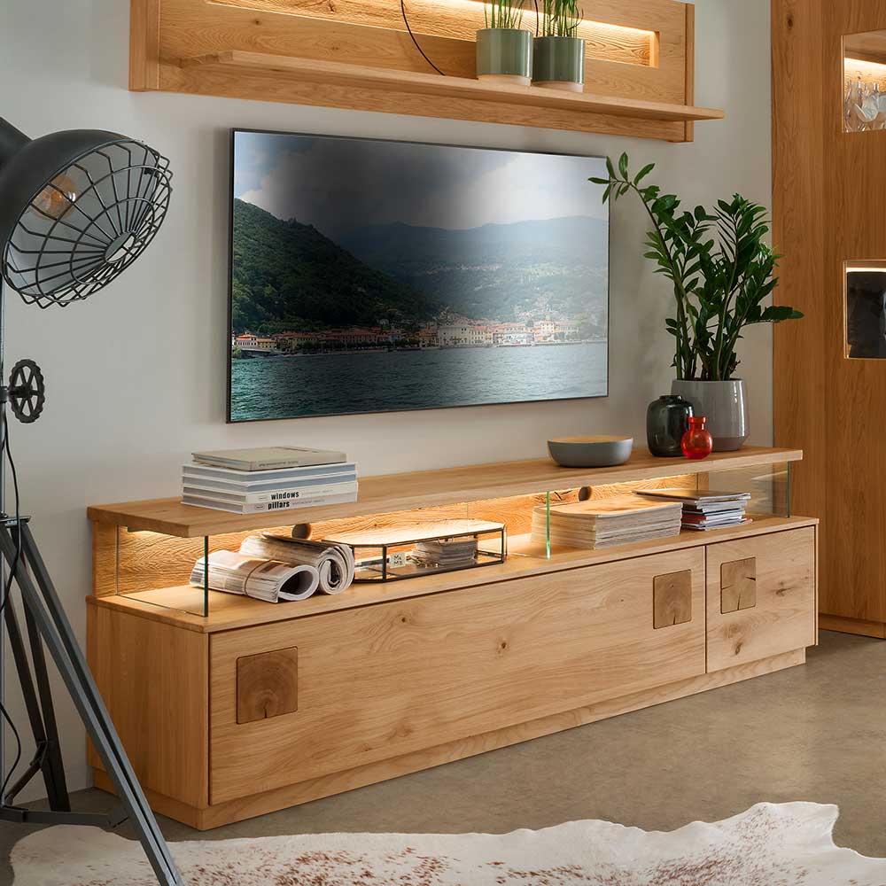Wildeiche TV Board mit 170 cm Breite - Millena