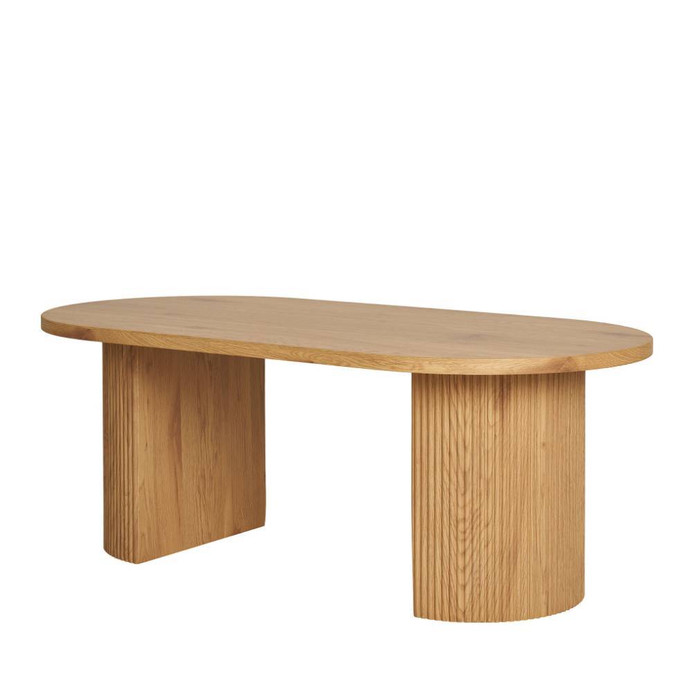 Ovaler Couchtisch in Eiche Holzoptik - Saracan
