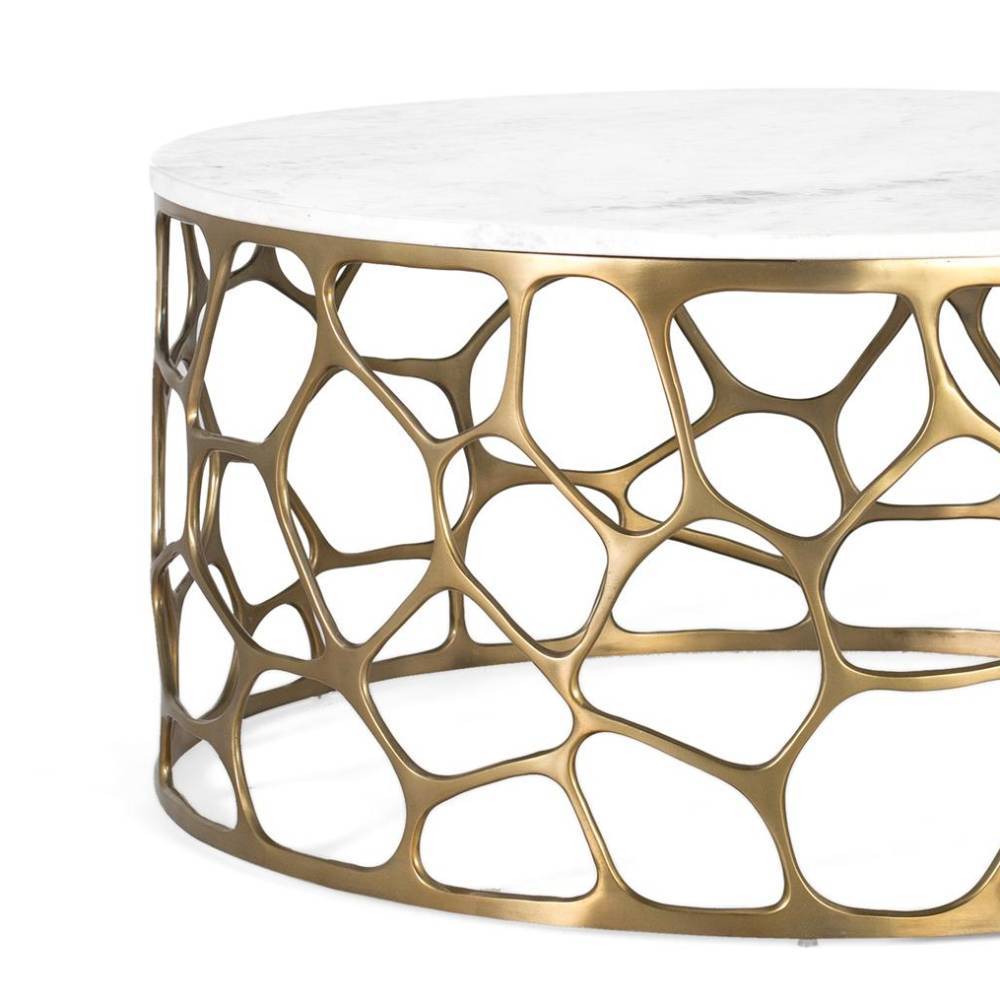 Wohnzimmer Marmortisch mit Alu Ringgestell - Facheto