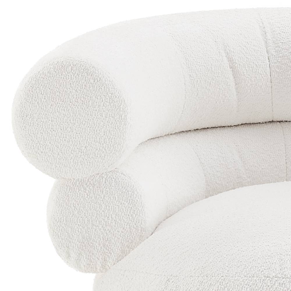 Boucle Designsessel in Weiß - Casarius
