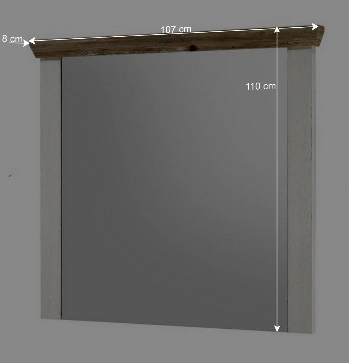 Flur Landhaus Wandspiegel 107x110x8 cm - Nedita