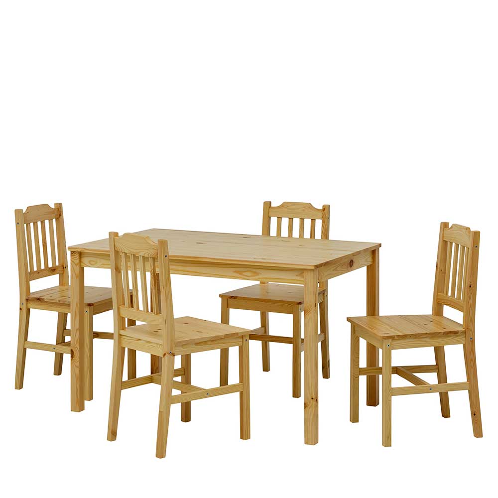 Holz Essgruppe mit vier Sitzplätzen - Sortho (fünfteilig)