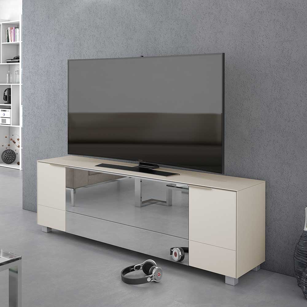 Design TV Lowboard in Beige & Spiegel - Droad