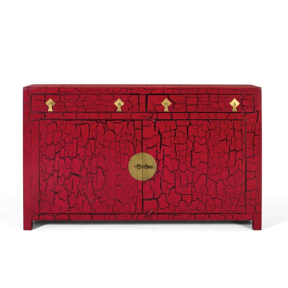Rotes Sideboard im asiatischen Stil - Andino