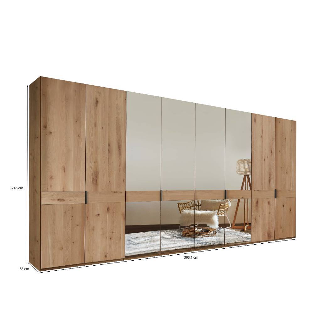 XXL-Kleiderschrank mit vier Spiegeltüren - Yanicas