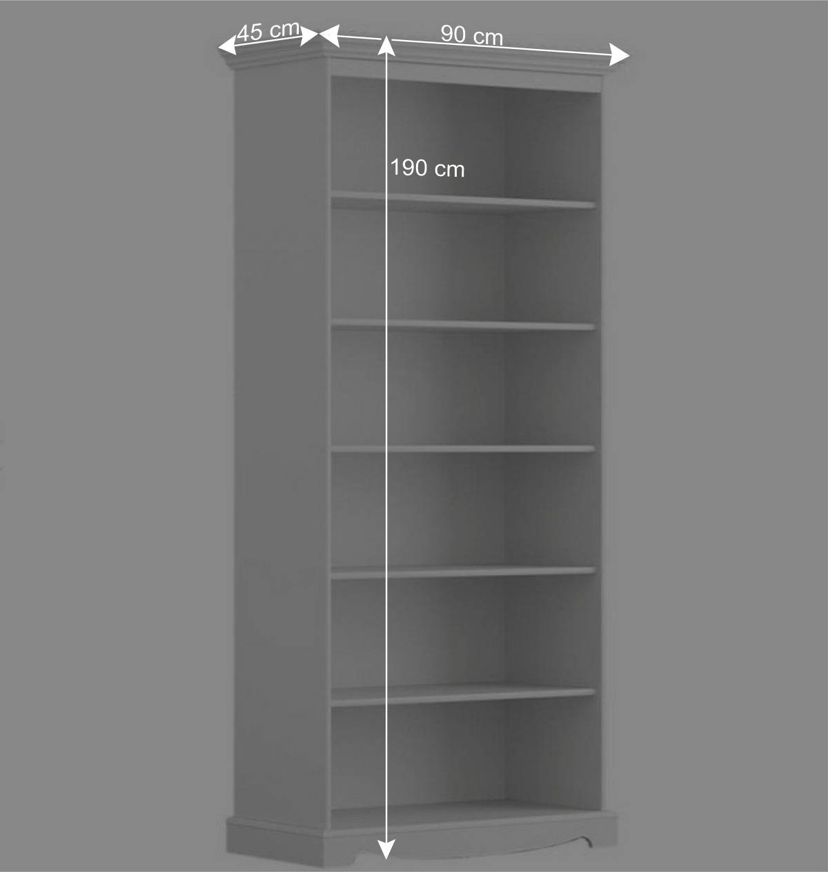 Landhaus Bücherregal in Weiß lackiert - Indico