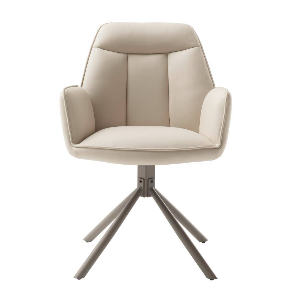 Drehstuhl in Cremeweiß und Taupe - Contarac (2er Set)