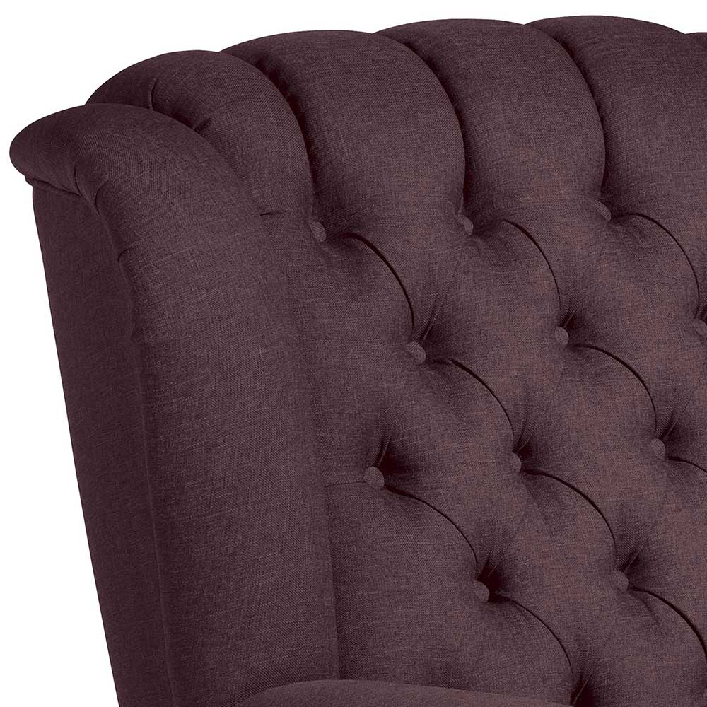 Chesterfield Sessel in Bordeaux Rot Stoff - Donegal