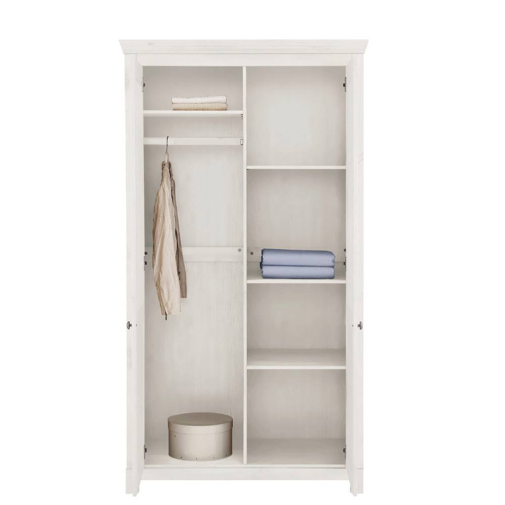 Weißer Kleiderschrank aus Kiefer Massivholz - Filippo