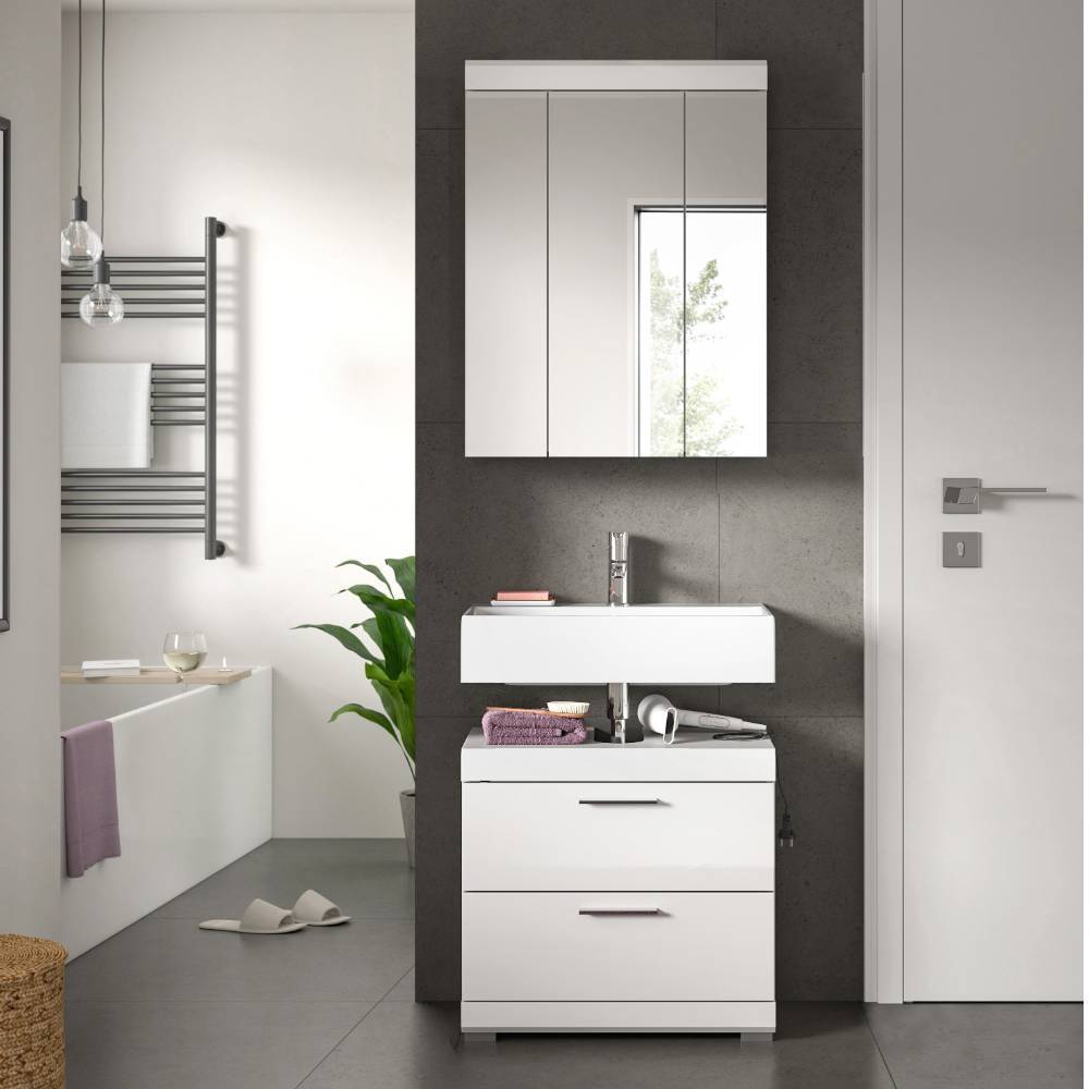 Spiegelschrank und Waschbeckenschrank Set - Henriette (zweiteilig)