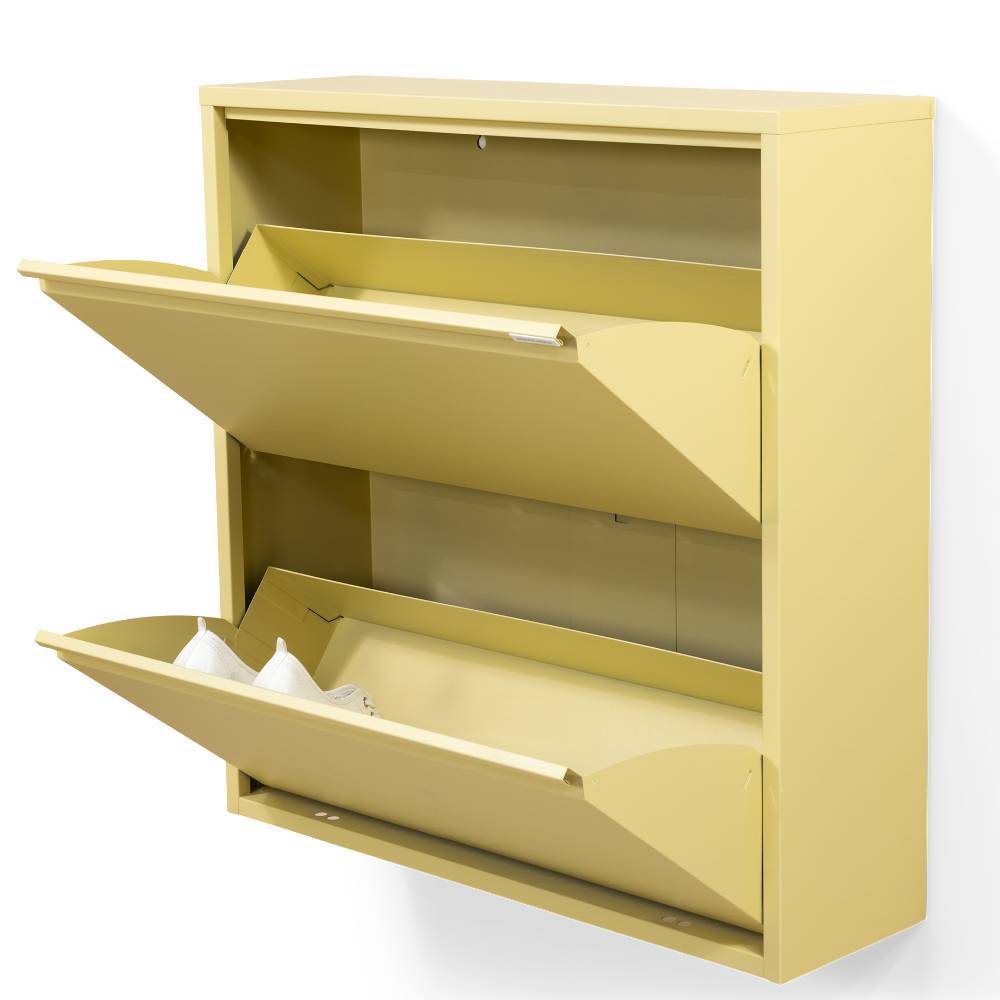 2-Klappen-Schuhschrank in Gelb - Rupicon