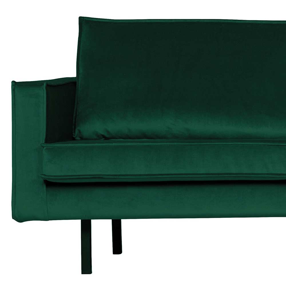 L Form Sofa Rundecke in Grün Samt - Distroit