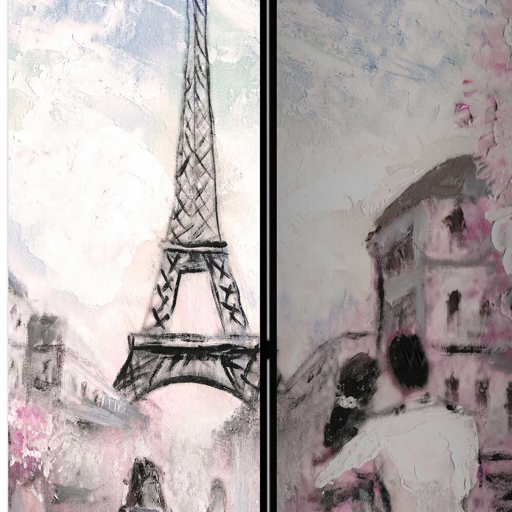 Kunstmotiv Paravent mit Romantikszene in Paris - Estern