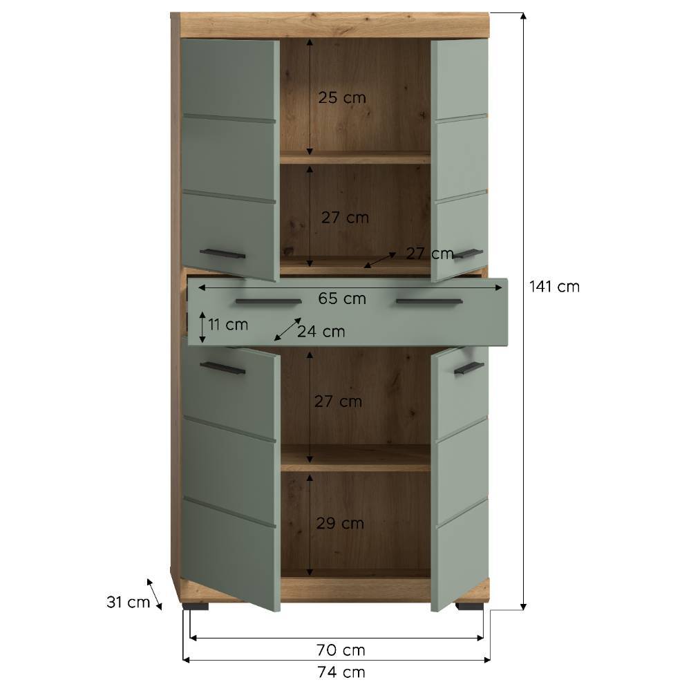 Bad Midischrank in Salbeigrün - Tamdato
