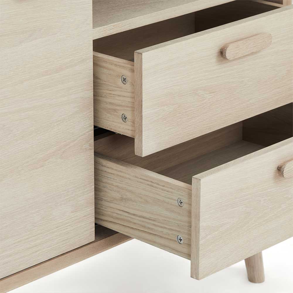 Skandi Highboard in Eiche Weiß - Lametla