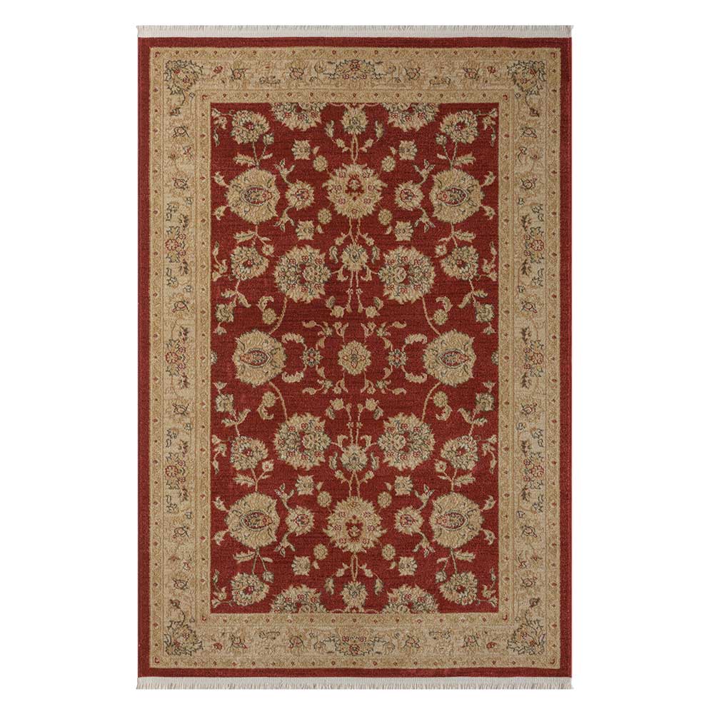 Orient Teppich in Dunkelrot und Beige - Malaya