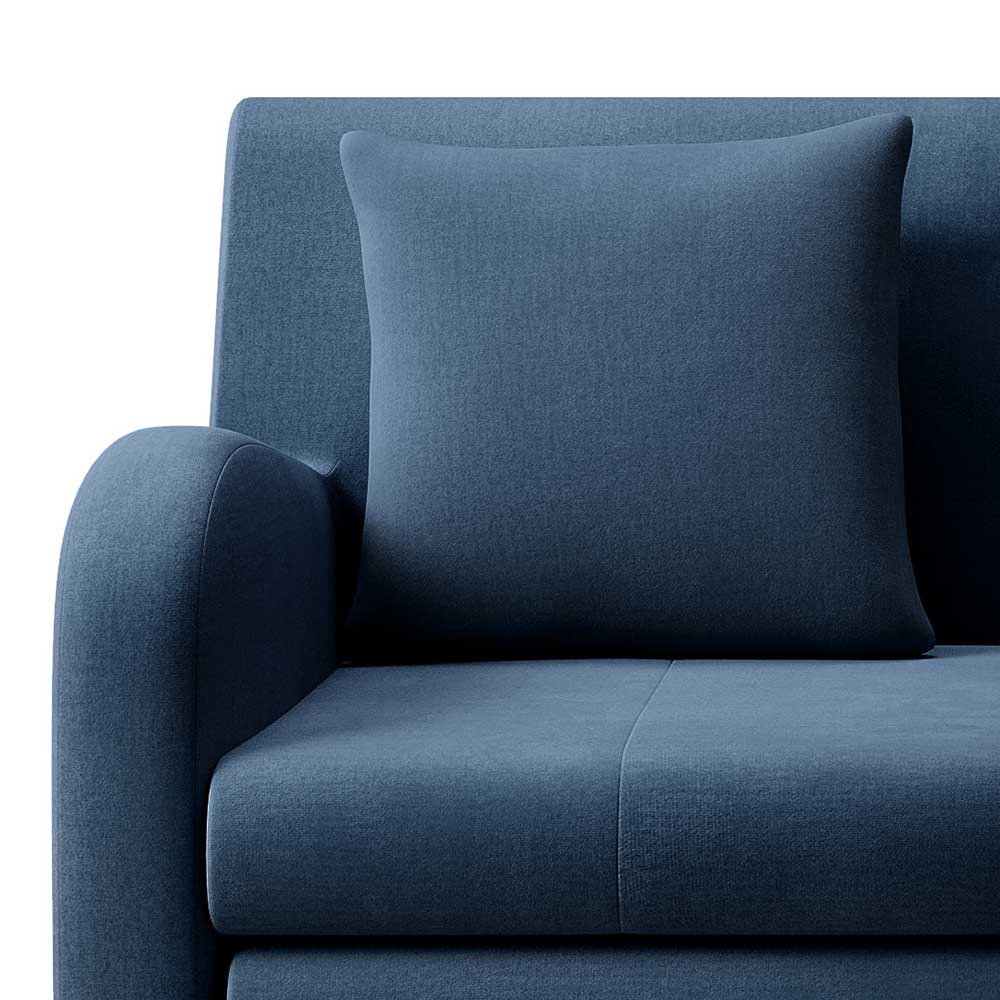 Klappcouch in Dunkelblau Velours - Zessma